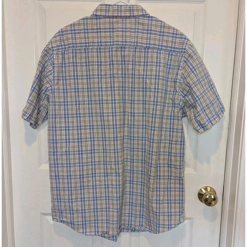 Croft & Barrow Plaid Button Up‎ Coastal Grandpa Preppy Shirt Large Nautical Golf